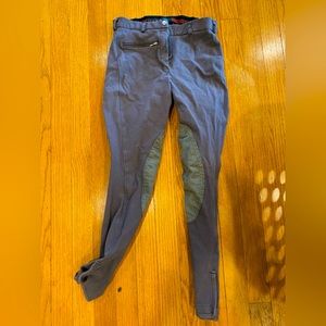 Tuff rider eco plain bamboo knee patch 24 breeches grey